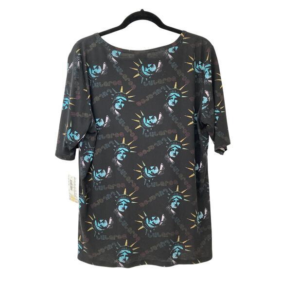 NWT LuLaRoe Gigi top 3XL 3X July 4th holiday Statue of Liberty patriotic shirt - Picture 2 of 6